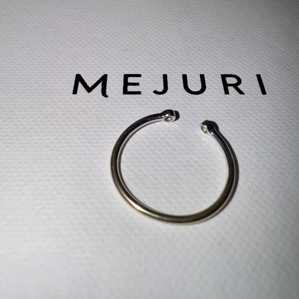 Mejuri 14k Gold Open Ring with Natural Diamonds Size 5 - Picture 4 of 7
